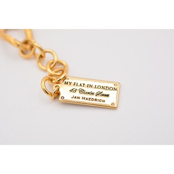 My Flat In London Jan Haedrich Bracelet Crystal Open Bezel Gold Signed BinAW - Picture 10 of 12